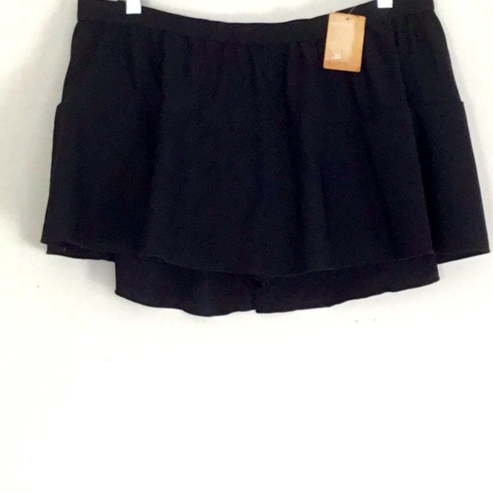 Arizona Plus Size Swim Skirt with Panties. Black.